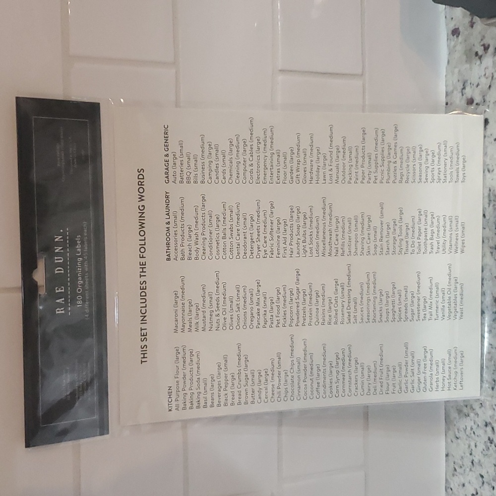 RAE DUNN  ORGANIZING LABELS - Picture 4 of 7